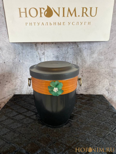 Урна для праха цветок зелёный с тёмной полоской